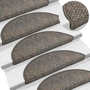 Self-adhesive stair mats sisal 15 pcs 65x21x4 cm brown beige