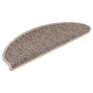 Self-adhesive stair mats sisal 15 pcs 65x21x4 cm dark beige