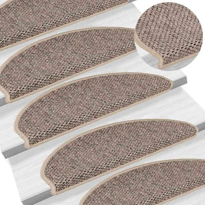 Self-adhesive stair mats sisal 15 pcs 65x21x4 cm dark beige