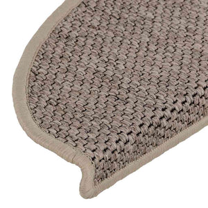 Self-adhesive stair mats sisal 15 pcs 65x21x4 cm dark beige