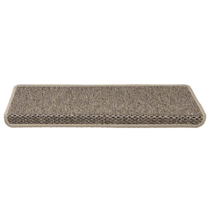 Self-adhesive stair mats sisal 15 pcs 65x21x4 cm dark beige