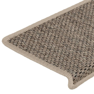 Self-adhesive stair mats sisal 15 pcs 65x21x4 cm dark beige
