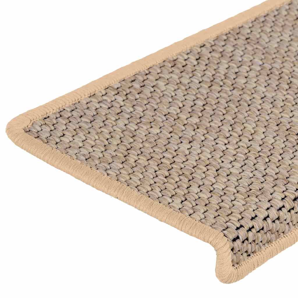 Self-adhesive stair mats sisal look 15 pieces 65x21x4cm beige
