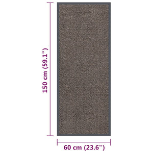Tufted doormat 60x150 cm dark brown