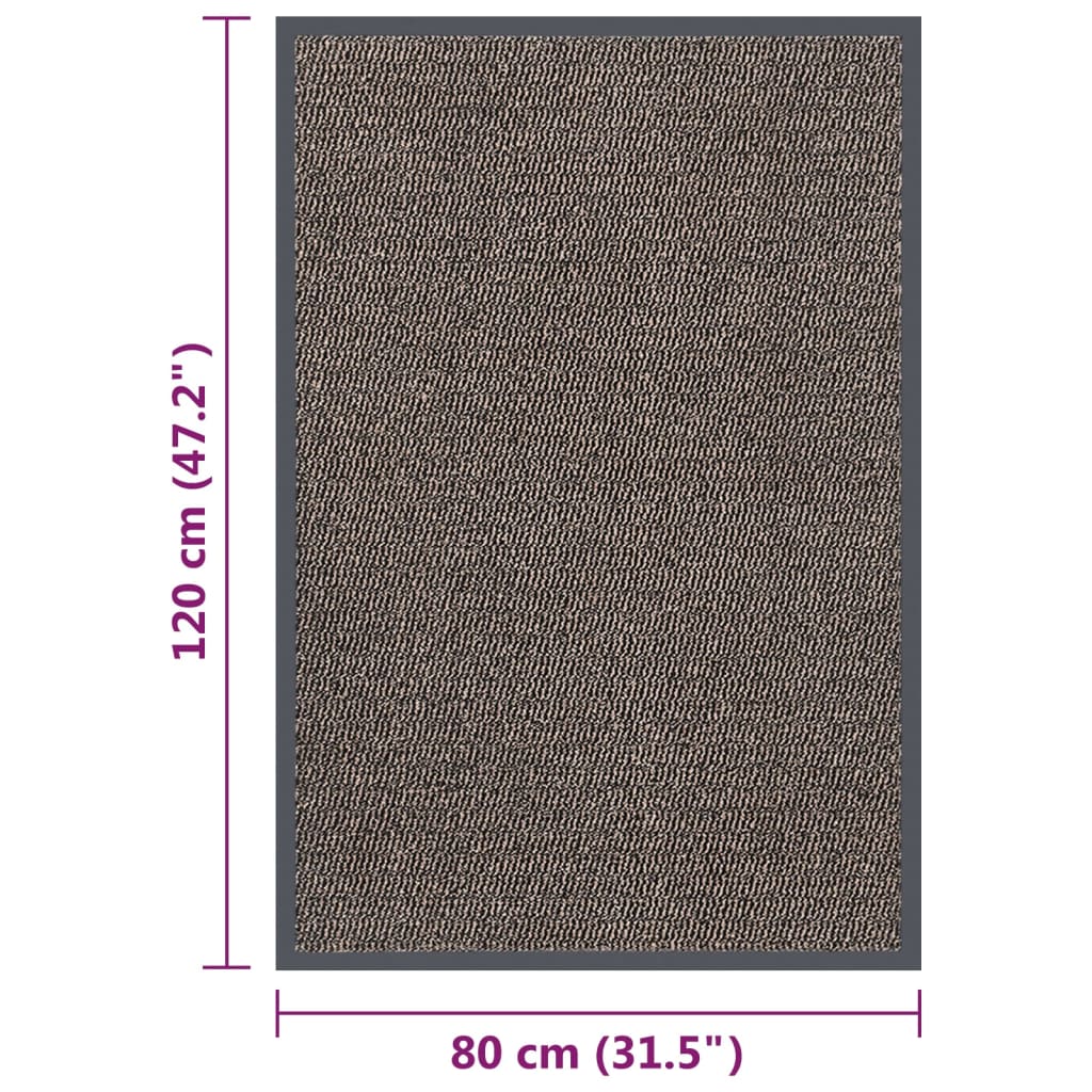 Tufted doormat 80x120 cm dark brown