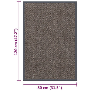 Tufted doormat 80x120 cm dark brown