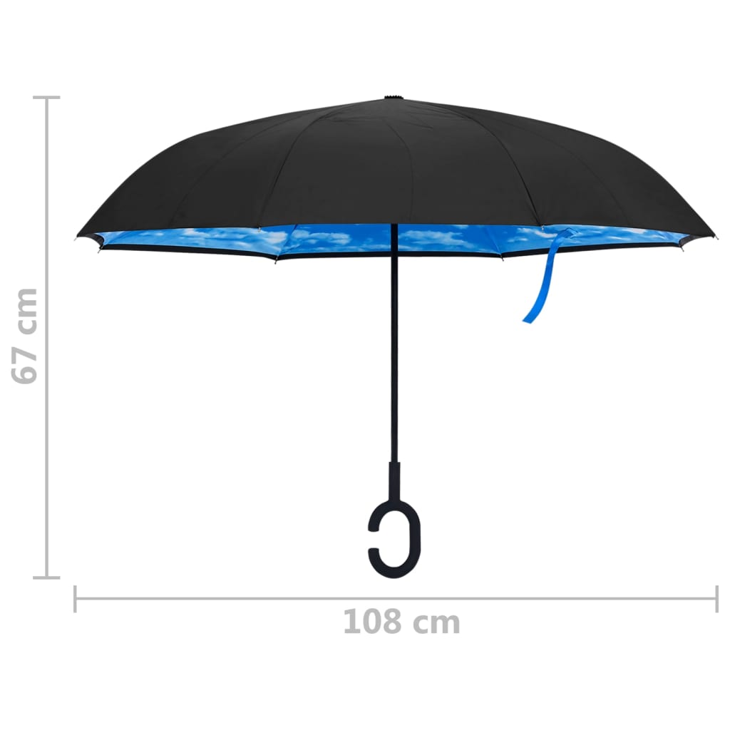 Umbrella with C-handle black 108 cm