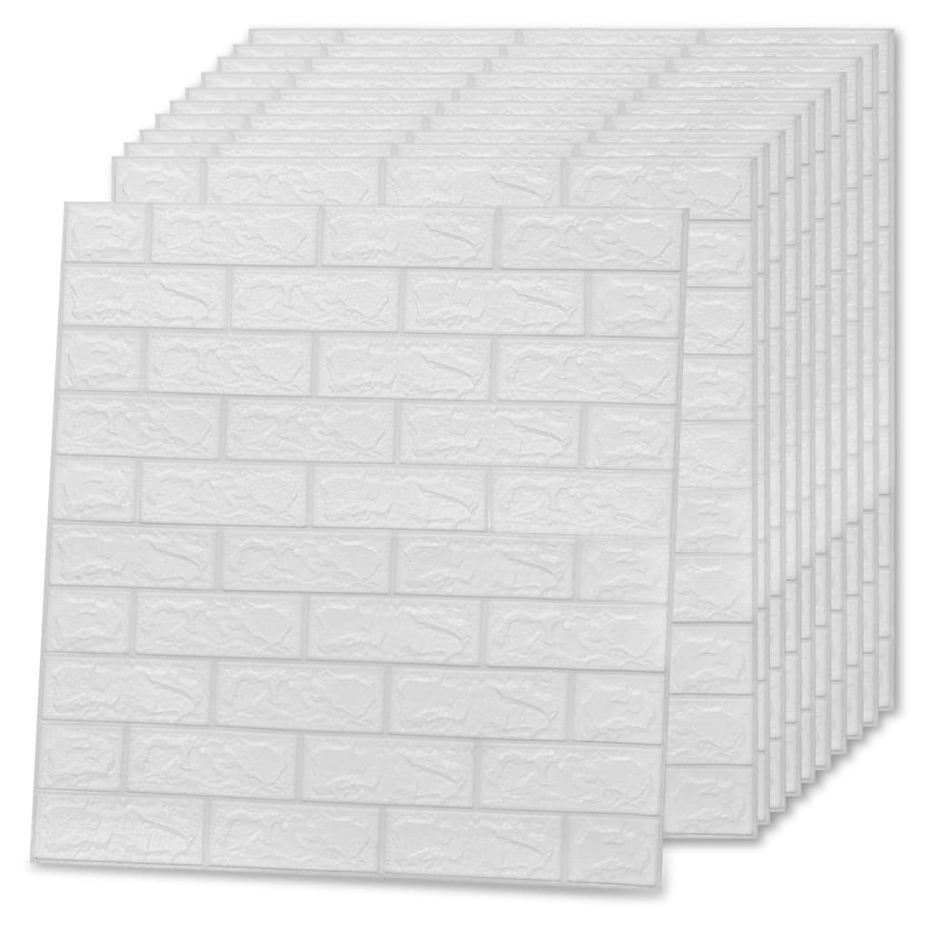 3D wallpaper brick self-adhesive 40 pieces white