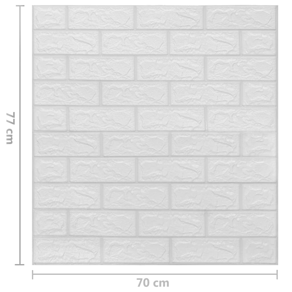 3D wallpaper brick self-adhesive 40 pieces white