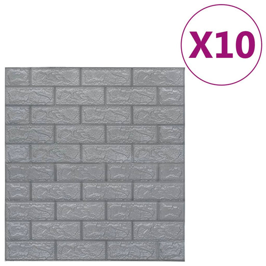 3D wallpaper brick self-adhesive 10 pieces anthracite