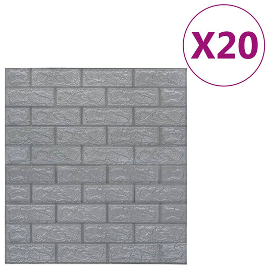 3D wallpaper brick self-adhesive 20 pieces anthracite
