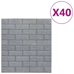 3D wallpaper brick self-adhesive 40 pieces anthracite