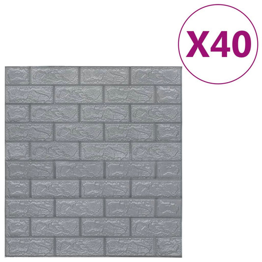 3D wallpaper brick self-adhesive 40 pieces anthracite