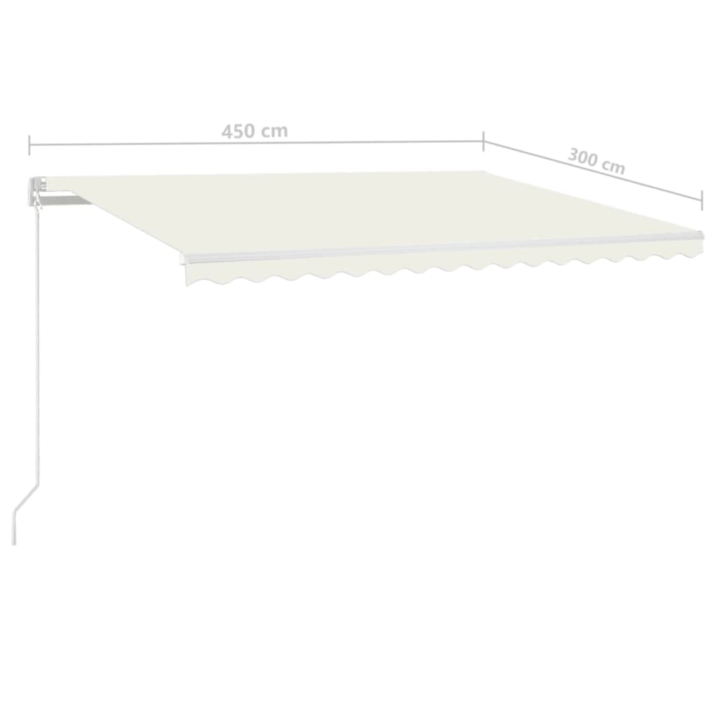 Manual retractable awning 450x300 cm cream white