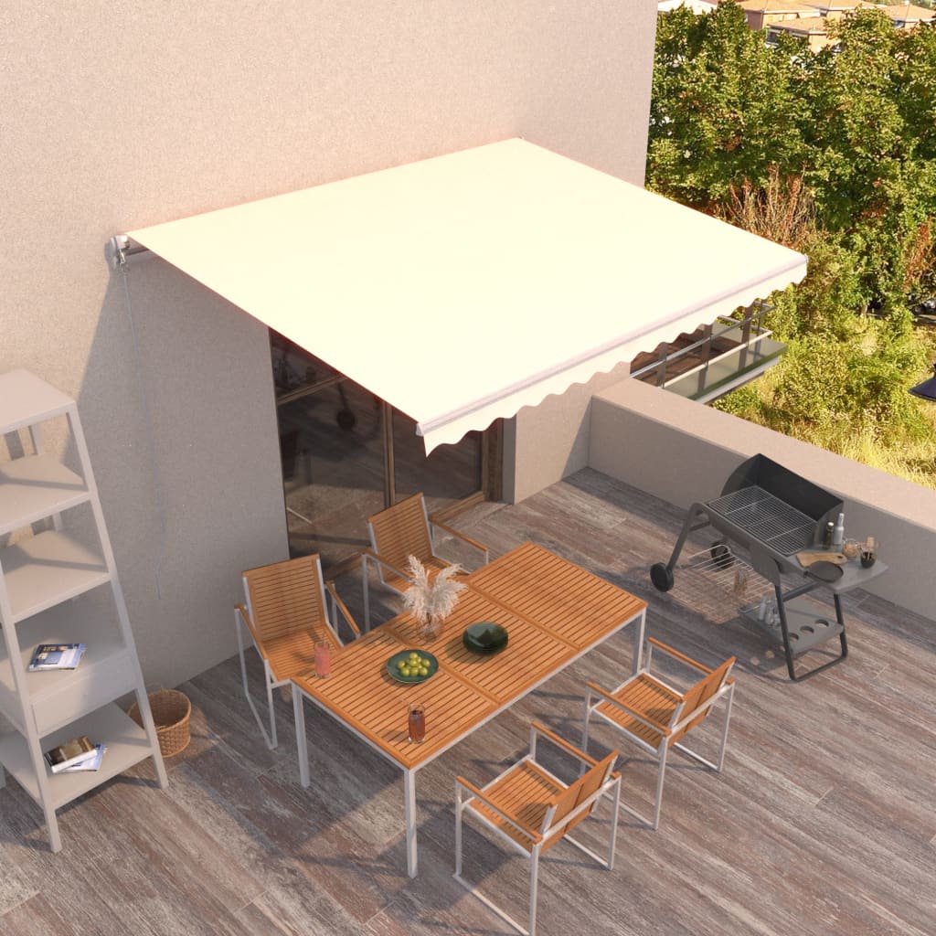 Manual retractable awning 450x300 cm cream white