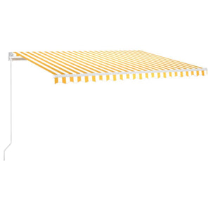 Manual retractable awning 450x300 cm yellow and white