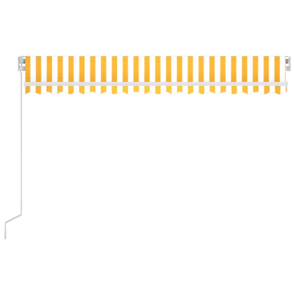 Manual retractable awning 450x300 cm yellow and white