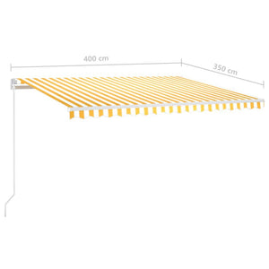 Manual retractable awning 400x350 cm yellow and white