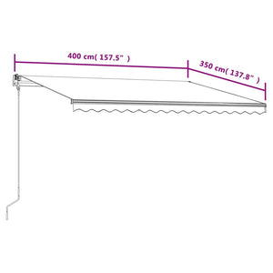Automatic retractable awning 400x350 cm blue and white