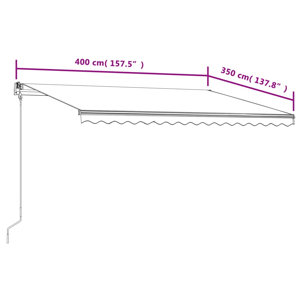 Automatic retractable awning 400x350 cm anthracite