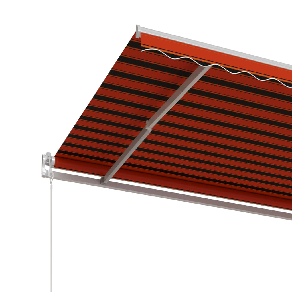 Automatic retractable awning 400x350 cm orange and brown