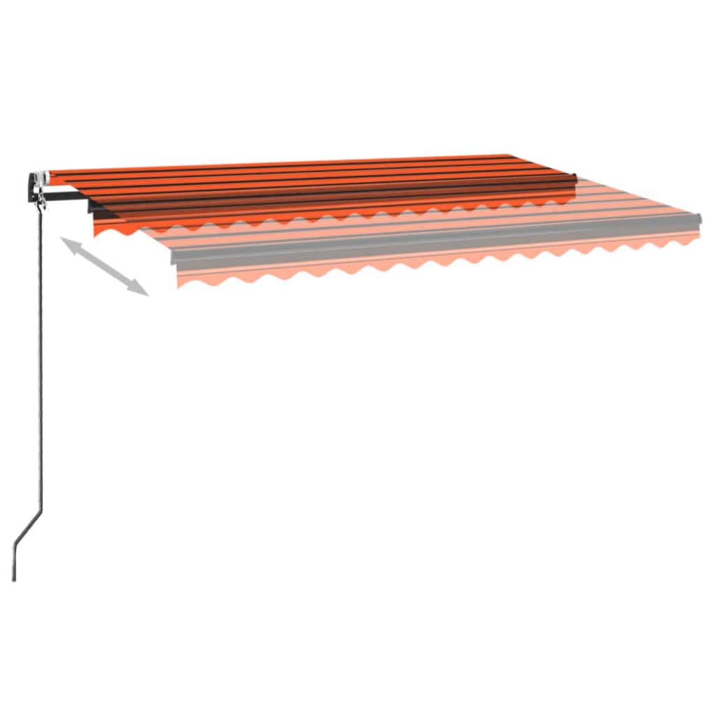 Automatisk markise med vindsensor og LED 450x350cm oransje/brun