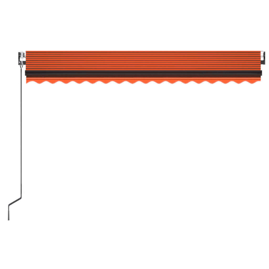 Automatisk markise med vindsensor og LED 450x350cm oransje/brun