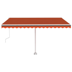 Automatisk markise med vindsensor og LED 400x300cm oransje brun