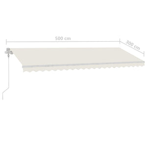 Freestanding automatic awning 500x300 cm cream white