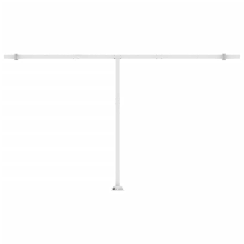Automatisk markise med vindsensor og LED 500x300 cm blå og hvit