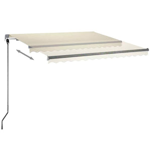 Automatisk markise med LED og vindsensor 300x250 cm kremhvit