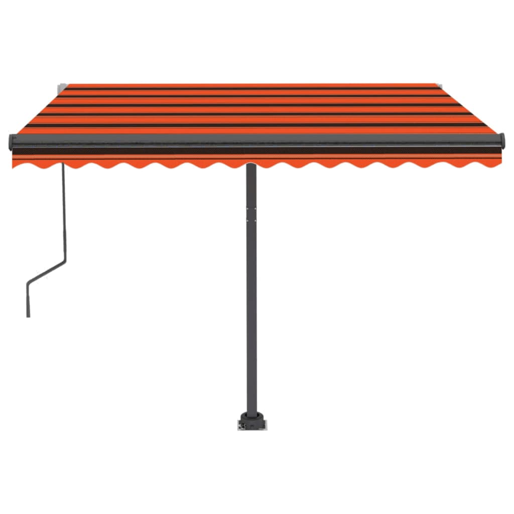 Automatisk markise med LED og vindsensor 300x250cm oransje/brun