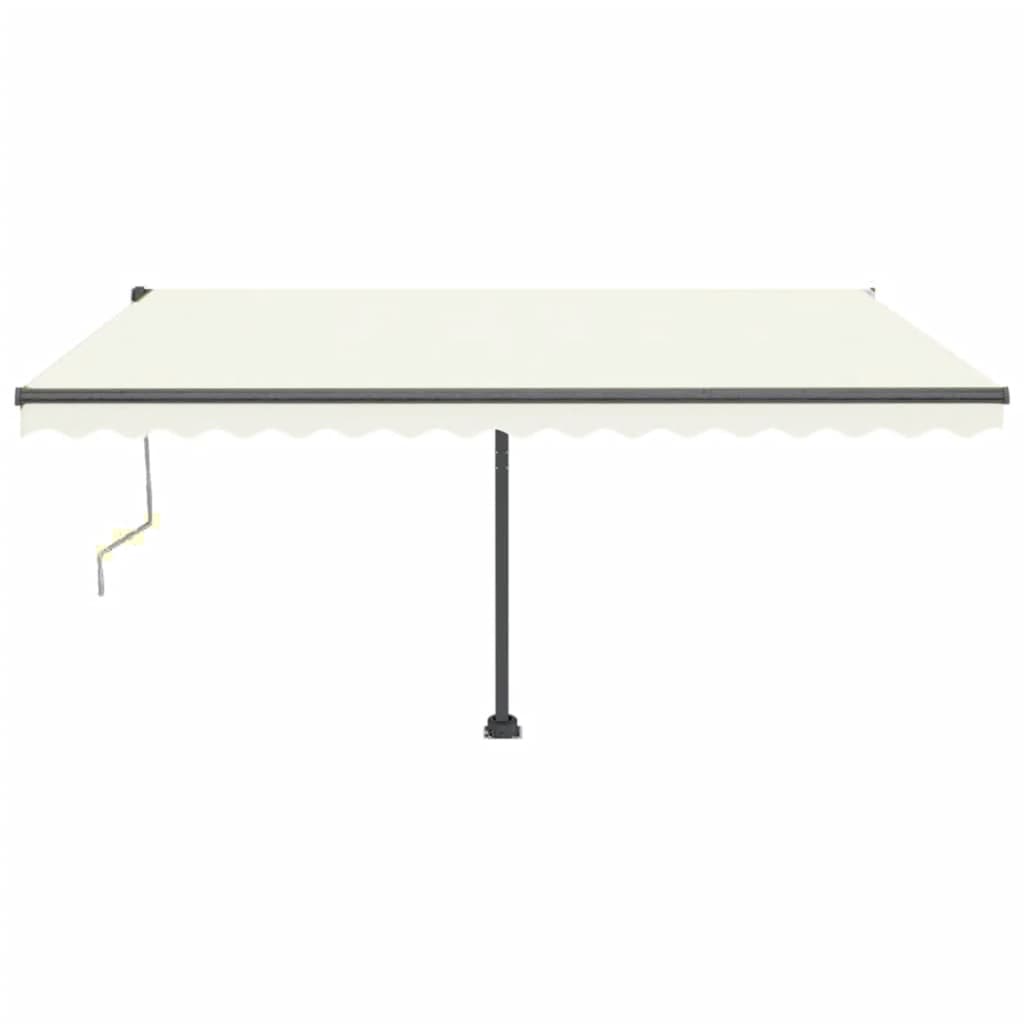 Automatisk markise med vindsensor og LED 450x350 cm kremhvit
