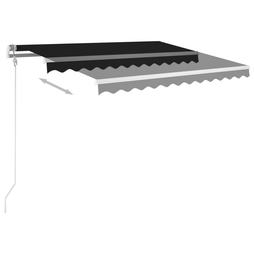 Manual retractable awning with LED 3.5x2.5 m anthracite