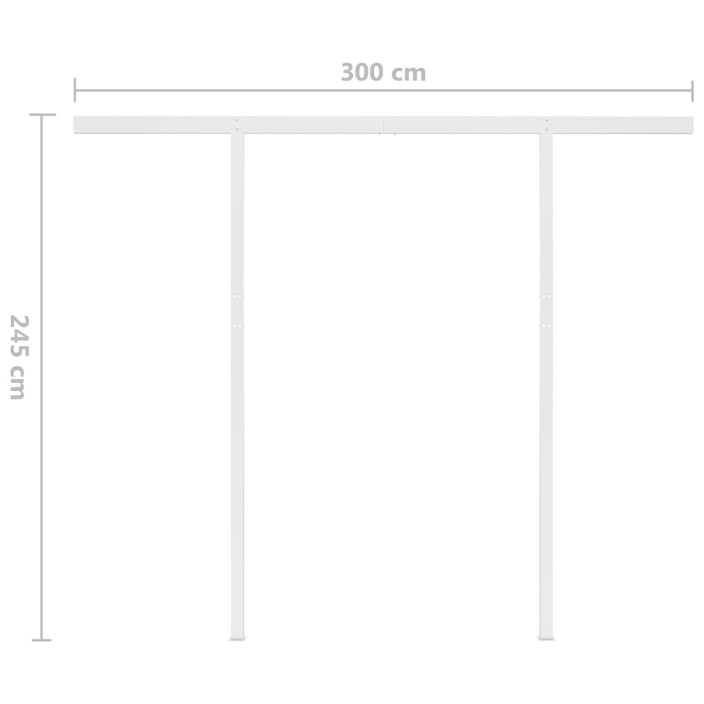 Manual retractable awning with LED 3.5x2.5 m anthracite