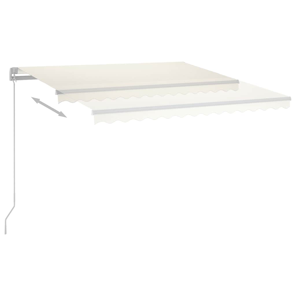 Automatisk markise med vindsensor og LED 4x3 kremhvit