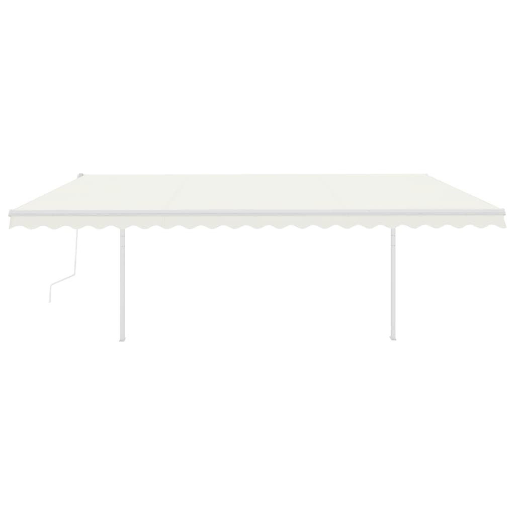 Automatic retractable awning with poles 5x3 m cream white