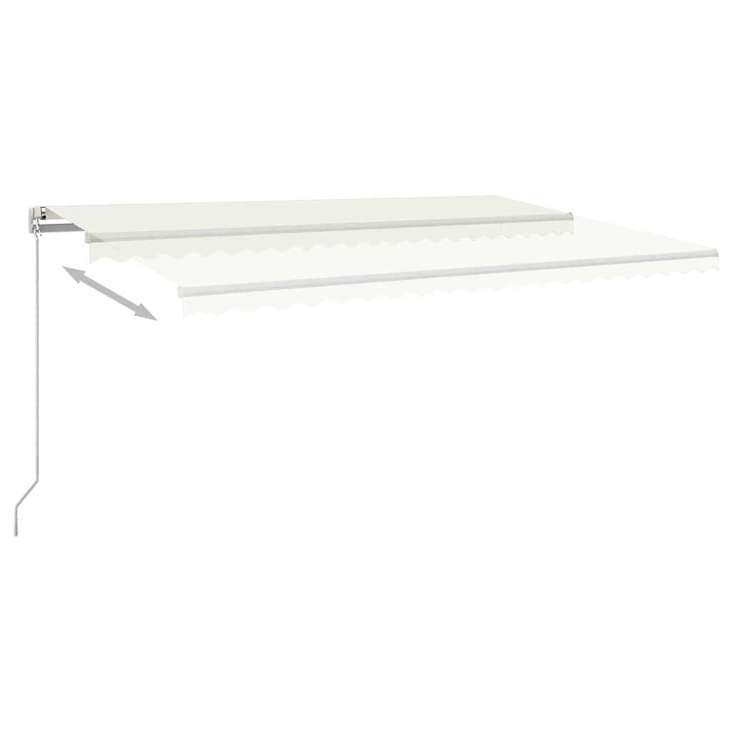Automatic retractable awning with poles 5x3 m cream white