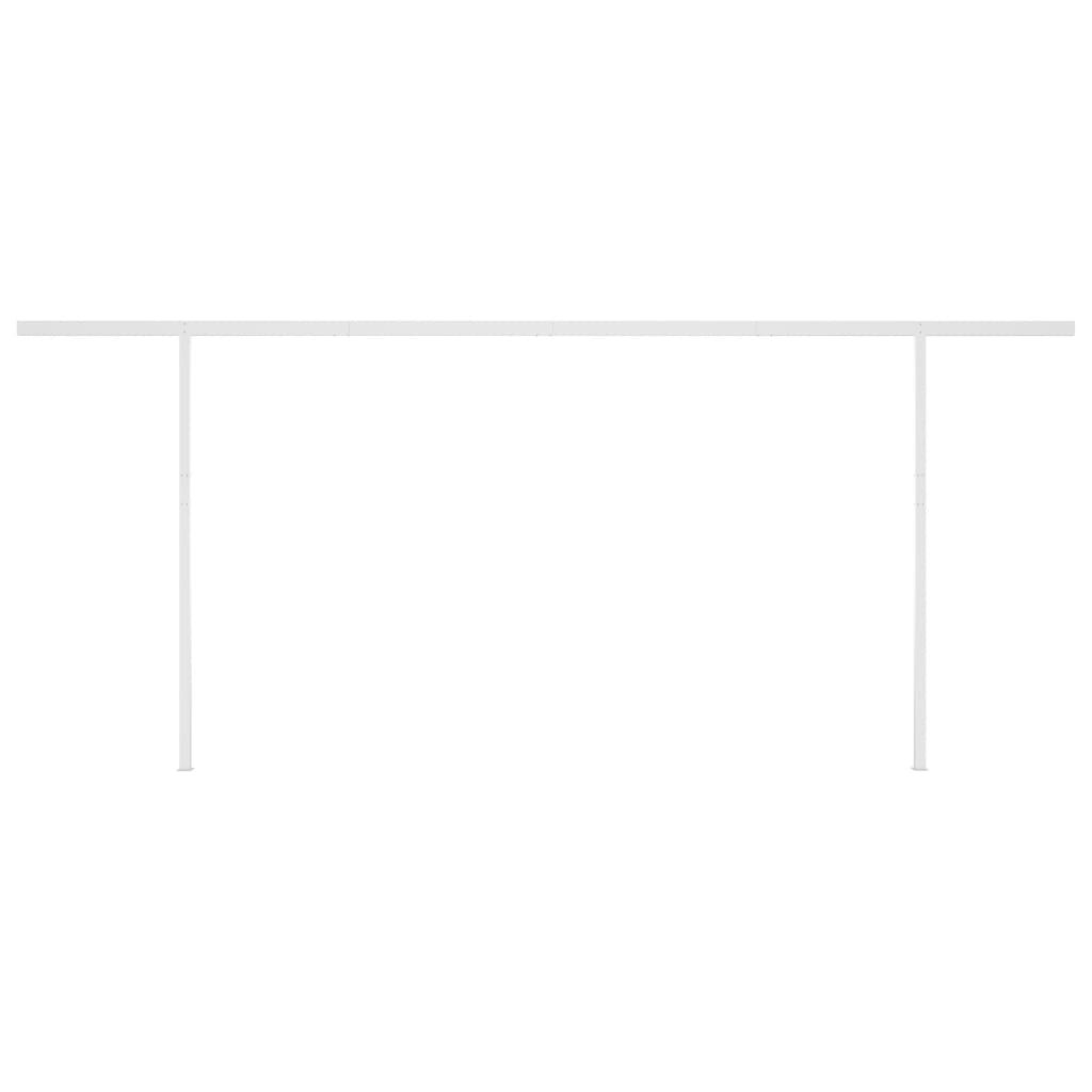Automatic retractable awning with poles 5x3 m cream white