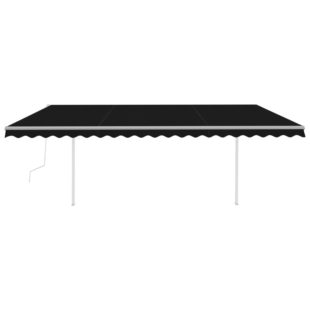 Automatic retractable awning with poles 5x3 m anthracite