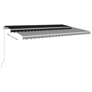 Automatic retractable awning with poles 5x3 m anthracite