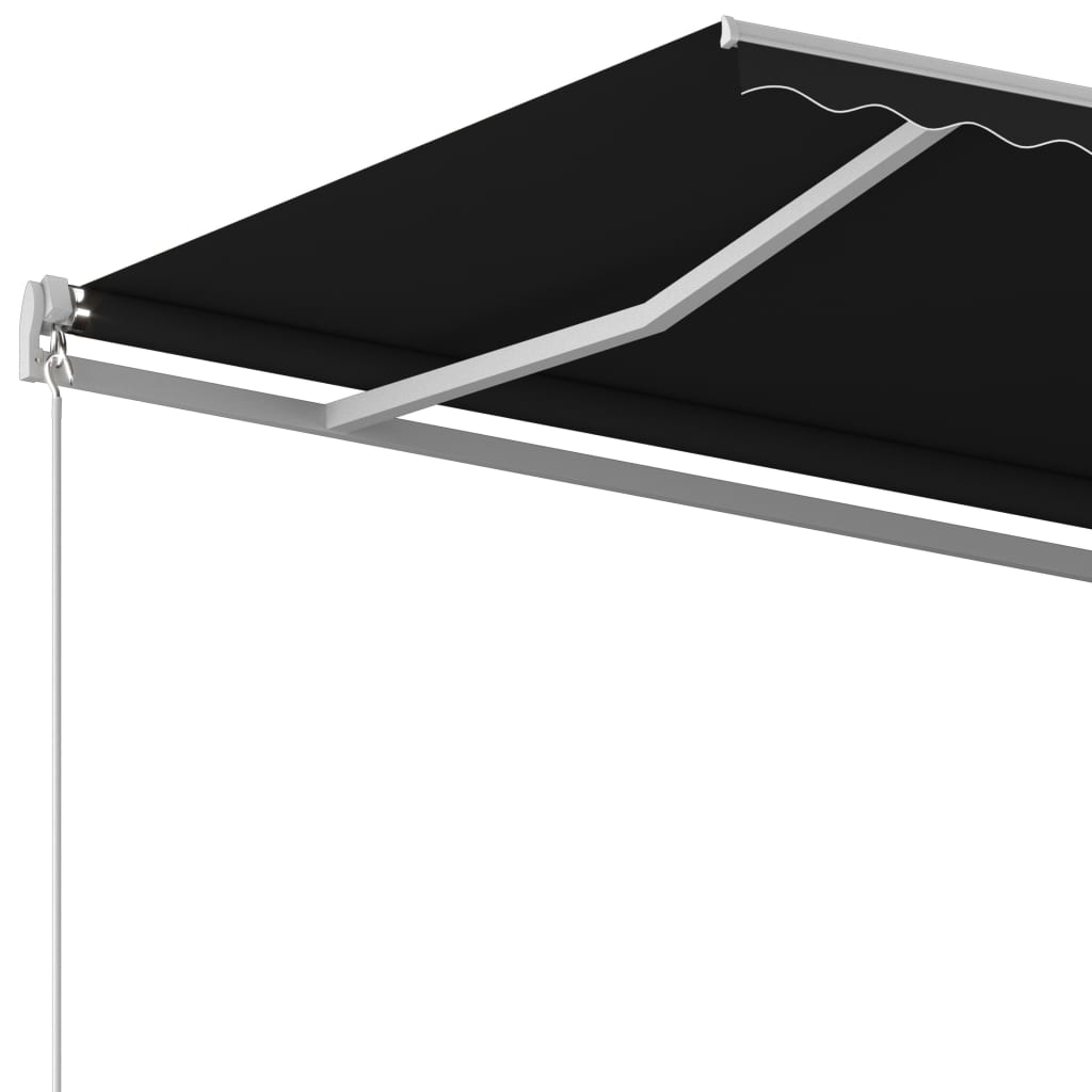 Automatic retractable awning with poles 5x3 m anthracite