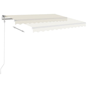 Automatic retractable awning with poles 4x3.5 m cream white