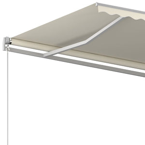 Automatic retractable awning with poles 4x3.5 m cream white