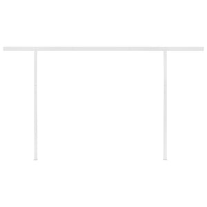 Automatic retractable awning with poles 4x3.5 m cream white