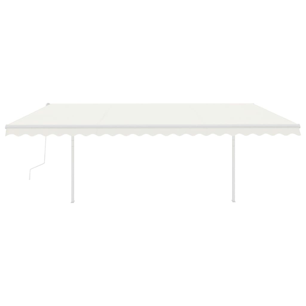 Automatic retractable awning with poles 5x3.5 m cream white