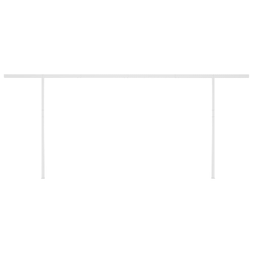 Automatic retractable awning with poles 5x3.5 m cream white
