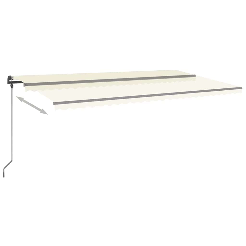 Automatisk markise med vindsensor og LED 6x3 m kremhvit