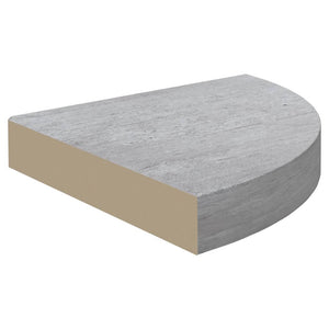 Hjørnehylle vegghengt betonggrå 25x25x3,8 cm MDF