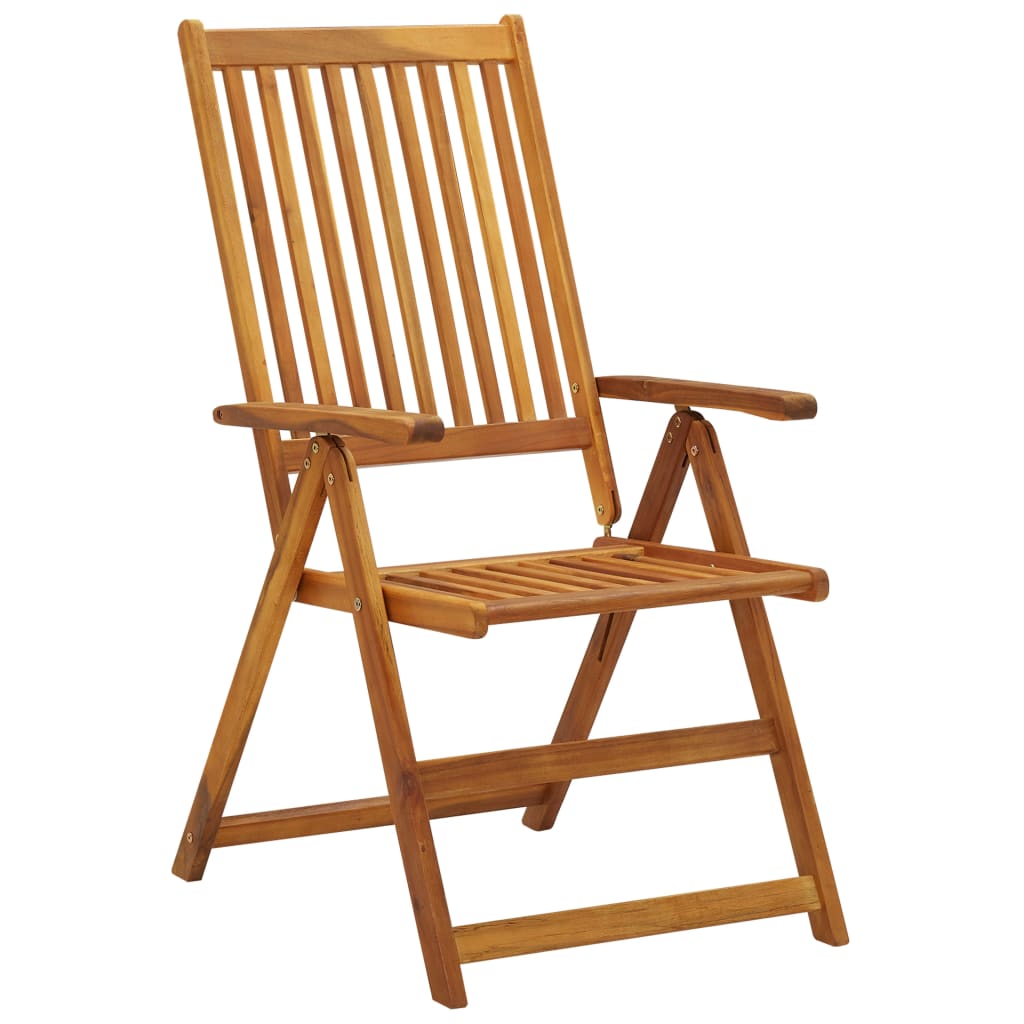 Folding garden chairs with cushions 8 pieces solid acacia wood